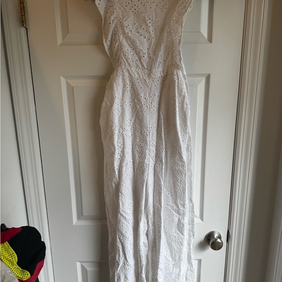 New topshop white embroidered ruffle jumpsuit - Picture 2 of 9